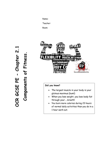 Chapter 2.1 - Components of Fitness for OCR GCSE PE 2016 specification REVISION BOOKLET