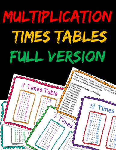 Multiplication Times Tables