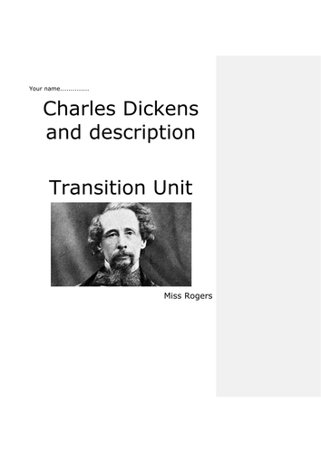 Introduction to Dickens booklet - mini scheme of work for both reading and writing skills