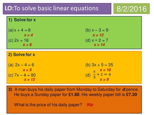 Solving linear equations