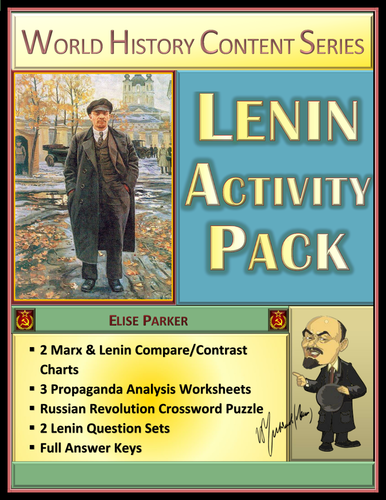 Lenin Activity Pack: Charts, Propaganda Worksheets, Question Sets, Puzzle!
