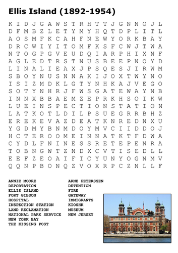 Ellis Island Word Search