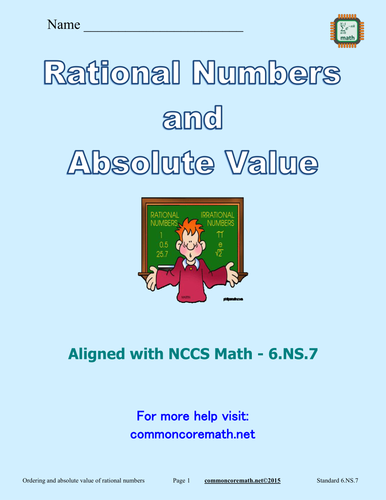 Rational Numbers and Absolute Value - 6.NS.7