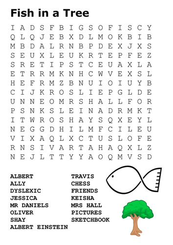 Fish in a Tree Word Search