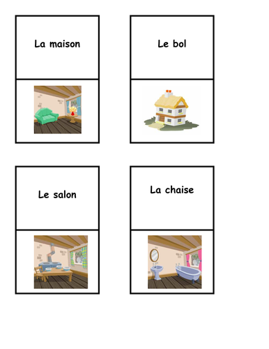 French dominoes and pairs linked to Goldilocks and the Three Bears (Tout le Monde Level 2 module 4)