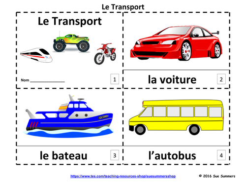French Transportation 2 Emergent Reader Booklets - Le Transport