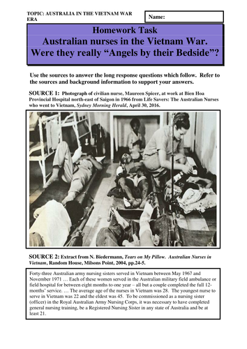 Australian nurses in the Vietnam War.  Were they really “Angels by their Bedside”?