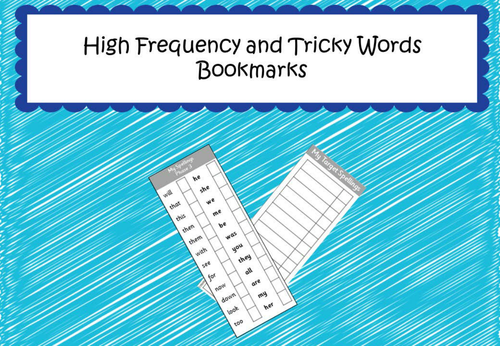 High Frequency Words Spelling Bookmark