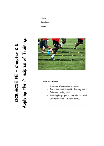 Applying the Principles of Training - Chapter 2.2 OCR GCSE PE (2016 Spec) REVISION RESOURCE