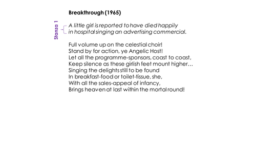 Bruce Dawe 'Breakthrough' (1965) Annotated