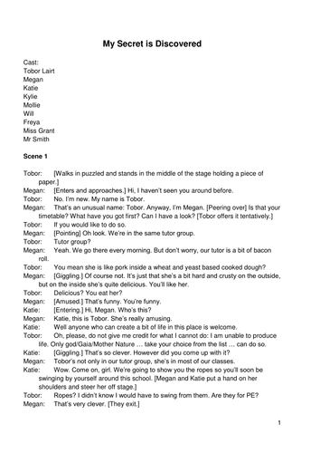 My Secret is Discovered -- a play