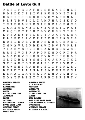 Battle of Leyte Gulf Word Search