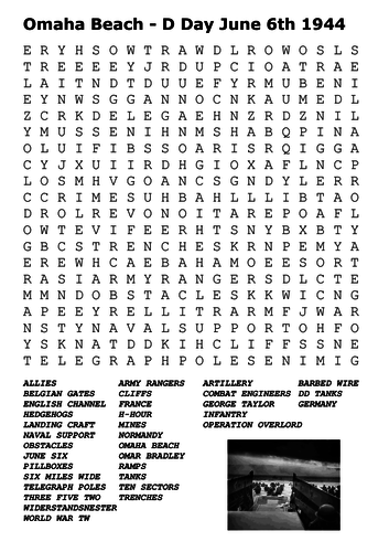 Omaha Beach Word Search