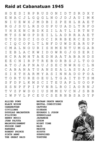 Raid at Cabanatuan Word Search