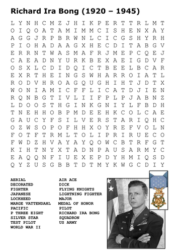 Richard Ira Bong Word Search