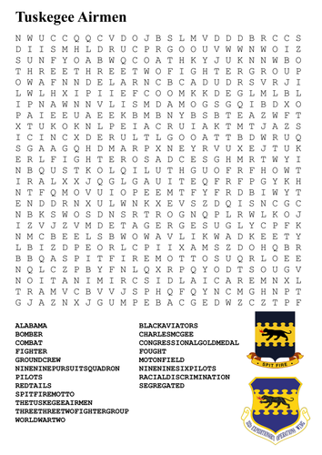 Tuskegee Airmen Word Search