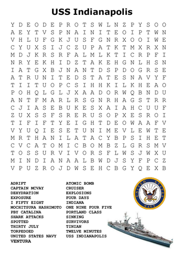 USS Indianapolis Word Search
