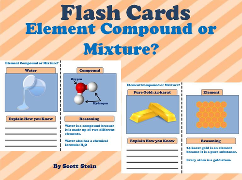 Element, Compound, and Mixture - Printable Interactive Flash Cards & PowerPoint