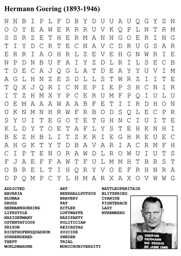 Hermann Goering Word Search