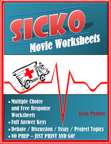 Sicko Worksheets Movie Guide And Debate Essay Project Topics Teaching Resources