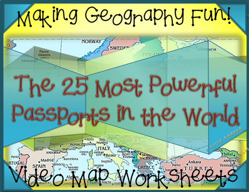 Fun Geography Activities: Geography Video Worksheets: Passports!