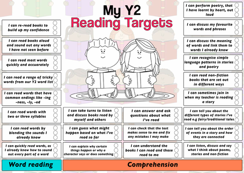 Child Friendly Pupil Reading Target Sheet Year 2 by mrteachuk ...