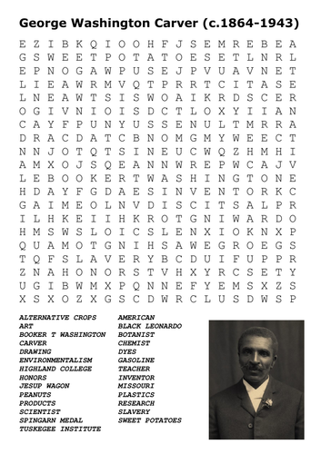 George Washington Carver Word Search