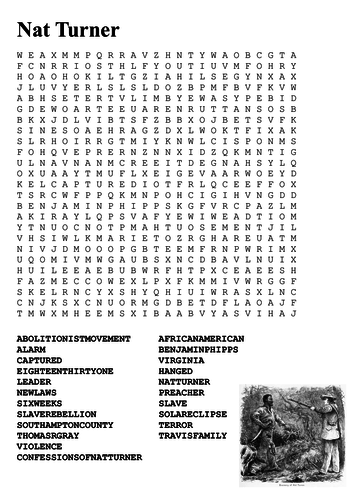Nat Turner Word Search