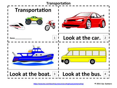 Transportation 2 Emergent Reader Booklets
