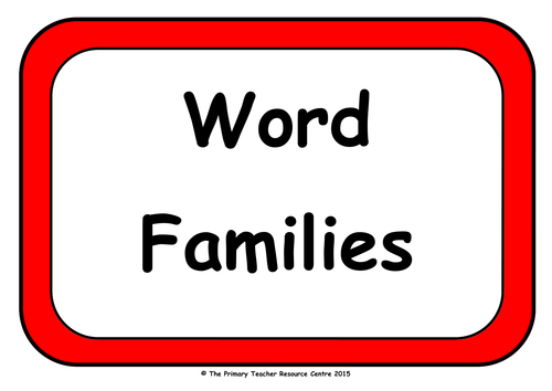 Word Families Display Poster Pack