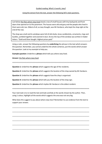 What's it worth, Joey? Reciprocal / Guided Reading Pack | Teaching ...