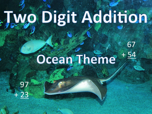 Two Digit Addition with Ocean Animals- Vertical (15 pages)