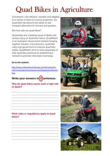 Quad bikes in agriculture