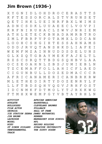 Jim Brown Word Search