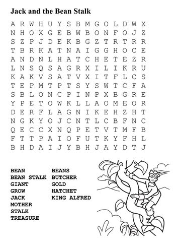 Jack and the Bean Stalk Word Search