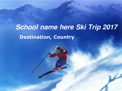 Ski Trip Residential Parents Evening PowerPoint Presentation