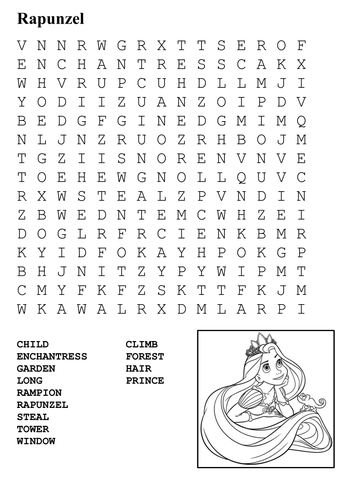 Rapunzel Word Search