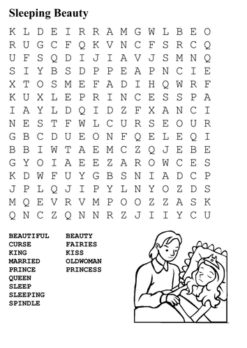 Sleeping Beauty Word Search