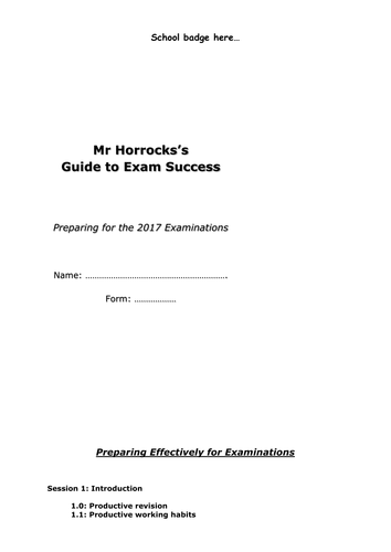 How to revise Revision guide