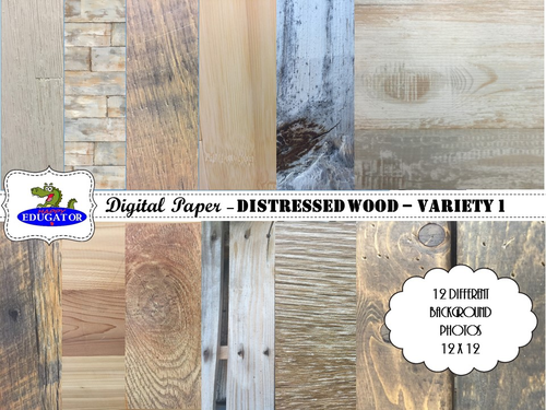 Distressed Wood - Rustic Wood Backgrounds for Shabby Chic - Variety 1