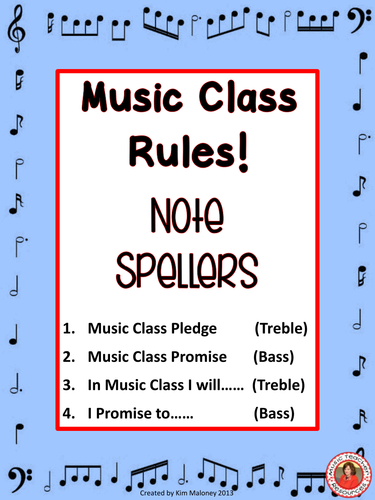 Note Speller Music Class Rules