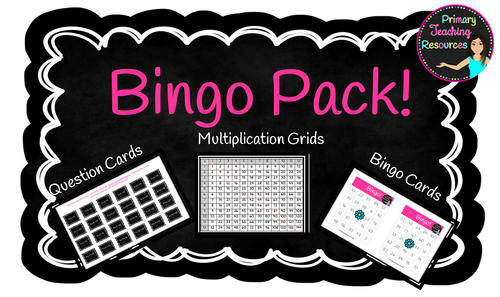 Multiplication Bingo Pack up to 12 x 12 times tables