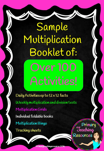 2 times table multiplication sample booklet