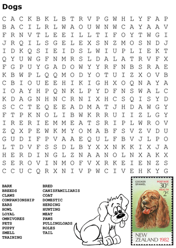 Dogs Word Search