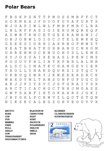 Polar Bears Word Search