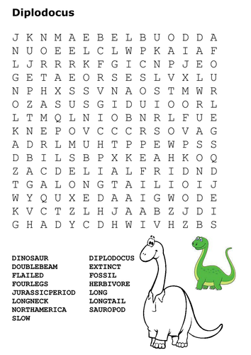 Diplodocus Word Search