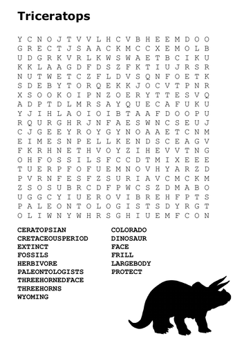 Triceratops Word Search