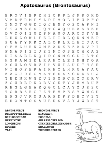 Dinosaur Word Search Pack