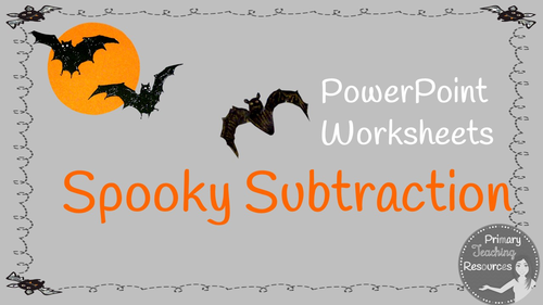 KS1 Halloween Spooky Subtraction PowerPoint and Worksheets