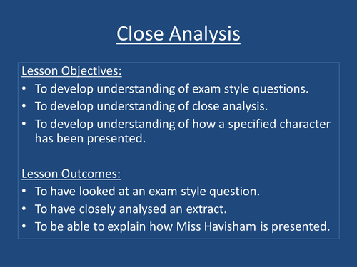 Great Expectations close analysis